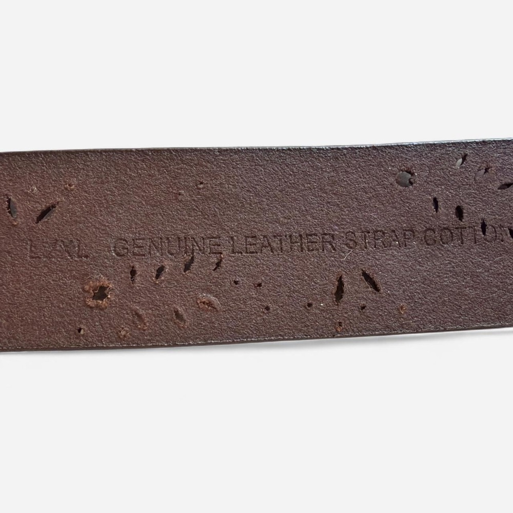 cottagecore brown floral eyelet leather ribbon tie belt l/xl - Picture 8 of 8